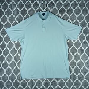 Peter Millar Crown Crafted Striped Polo Shirt XXL Light Blue Performance Golf